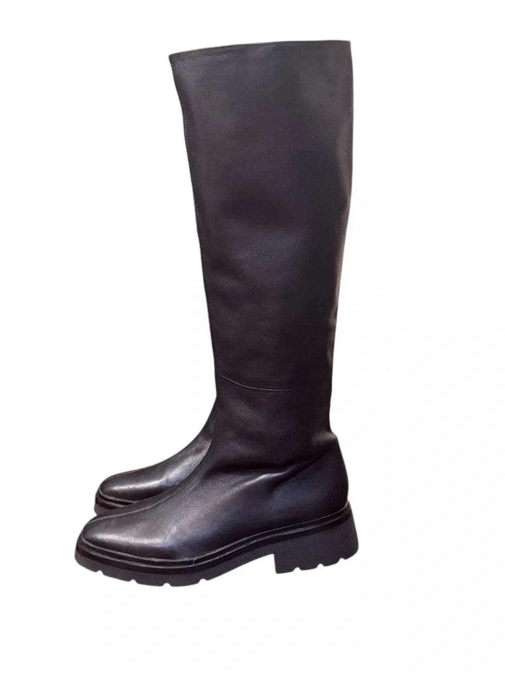 Vince Women’s Rune Leather Knee-High Pull On Riding Style Black Boot sz 10